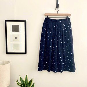 J. Crew Polka dot midi skirt - navy & white, sz 4